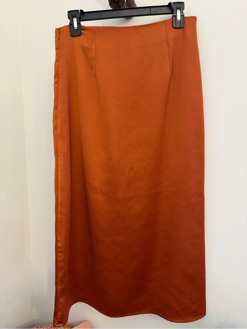 Only Satin Midi Skirt - Rust